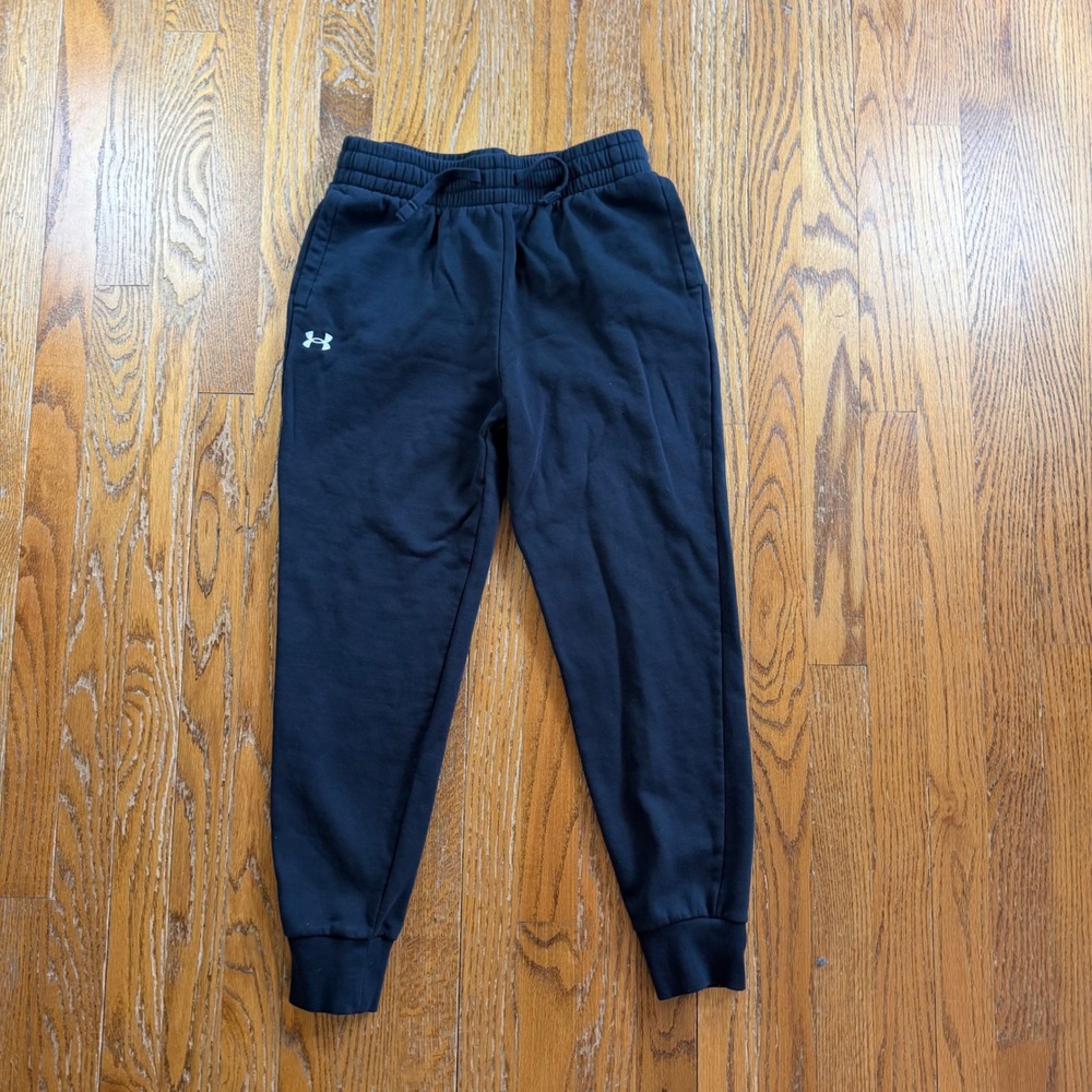 Under Armour Kids Rival Fleece Joggers Black Sweatpants Youth Large YL